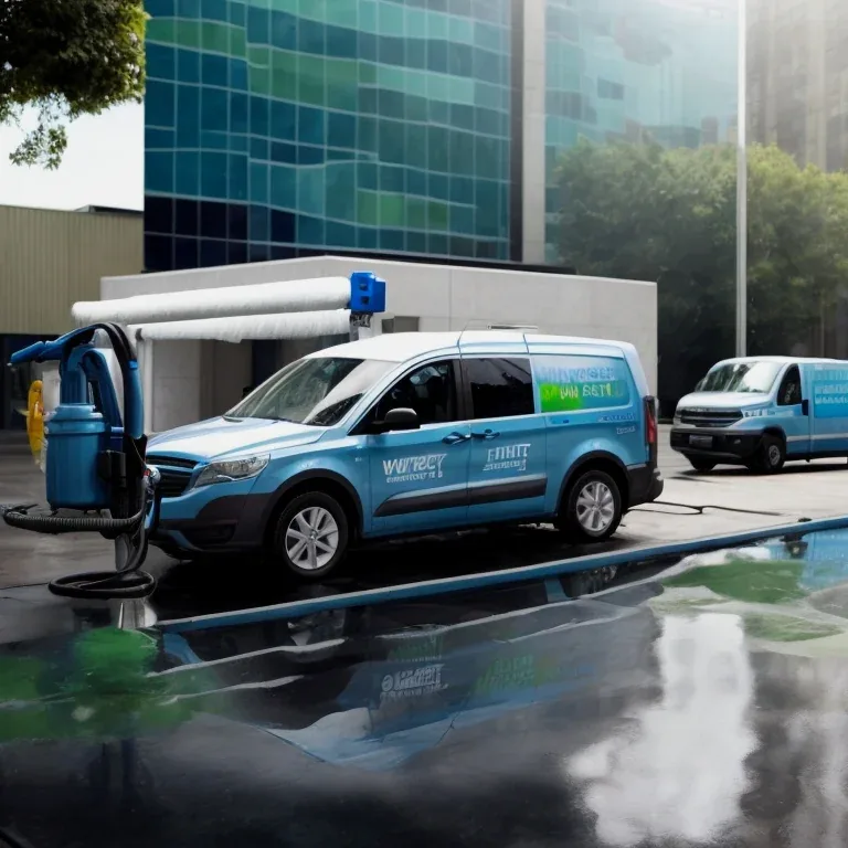 ZafUra Wash service vehicle and technician preparing supplies